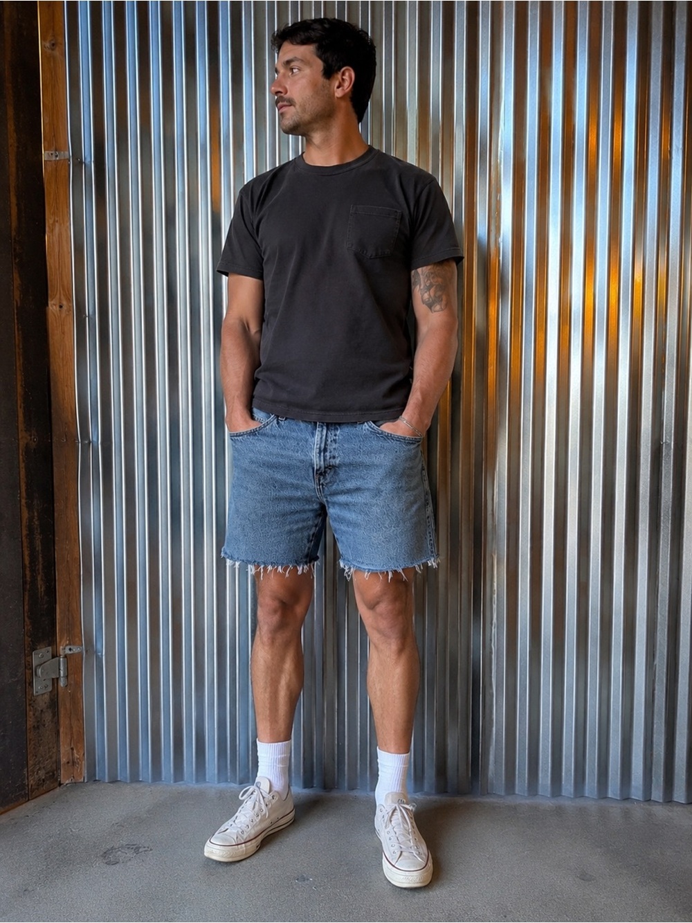 Wrangler Denim Cut-Off Shorts in Light Blue